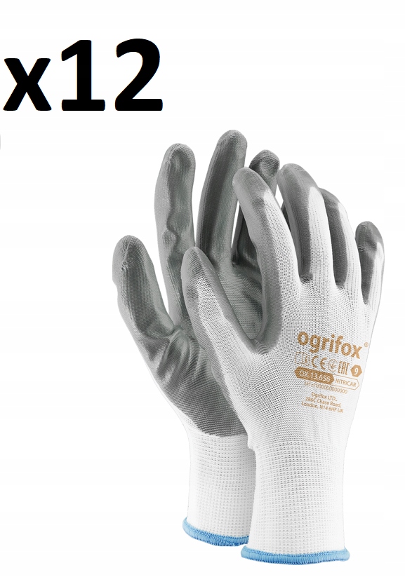 

Rękawice Rękawiczki robocze Nitrylowe 9 12 par