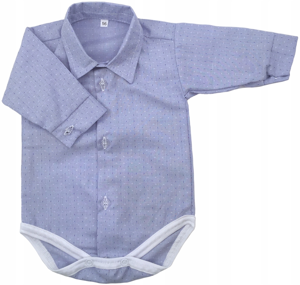 KOSZULOBODY niebieskie we wzorki wizytowe 80 cm koszula +9m