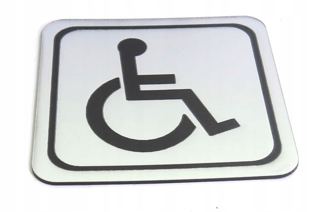 TABLICZKA NA DRZWI WC NIEPEŁNOSPRAWNI SREBRNA PO33