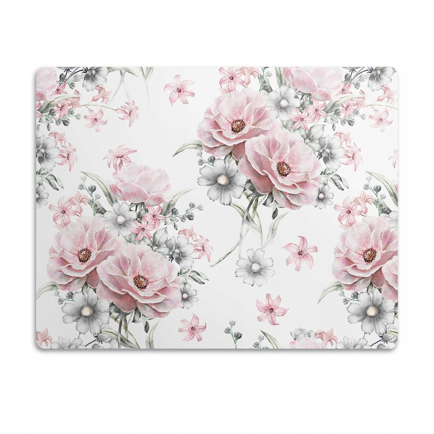 Levně Podložka pro kočky psa pod misky Květy růžové 60x40 cm