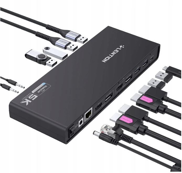 Uniwersalna Stacja Dokująca Lention Hdmi Usb Lan RJ-45 Usb C