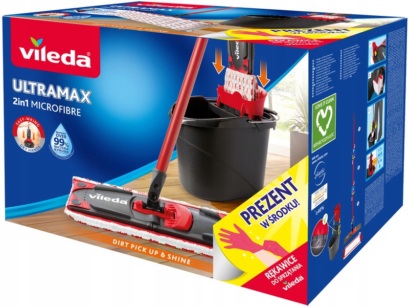 Mop płaski VILEDA UltraMax Box + gratis rękawice 14427662761