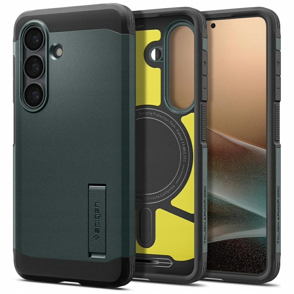 Pouzdro Spigen Tough Armor Mag MagSafe pro Samsung Galaxy S26 abyss zelené