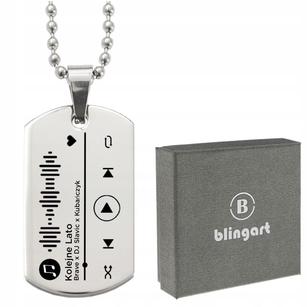 

Nieśmiertelnik z Grawerem Twoja Piosenka prezent