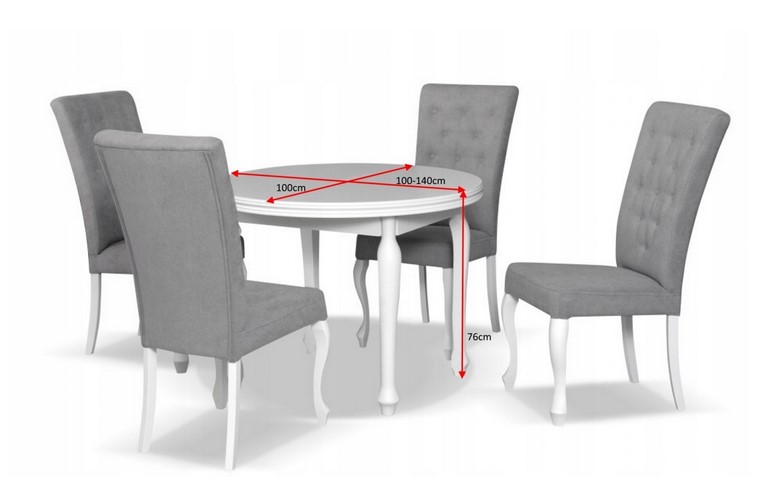 stół biały okrągły s10 rozkładany do 140 cm Szerokość mebla 100 cm