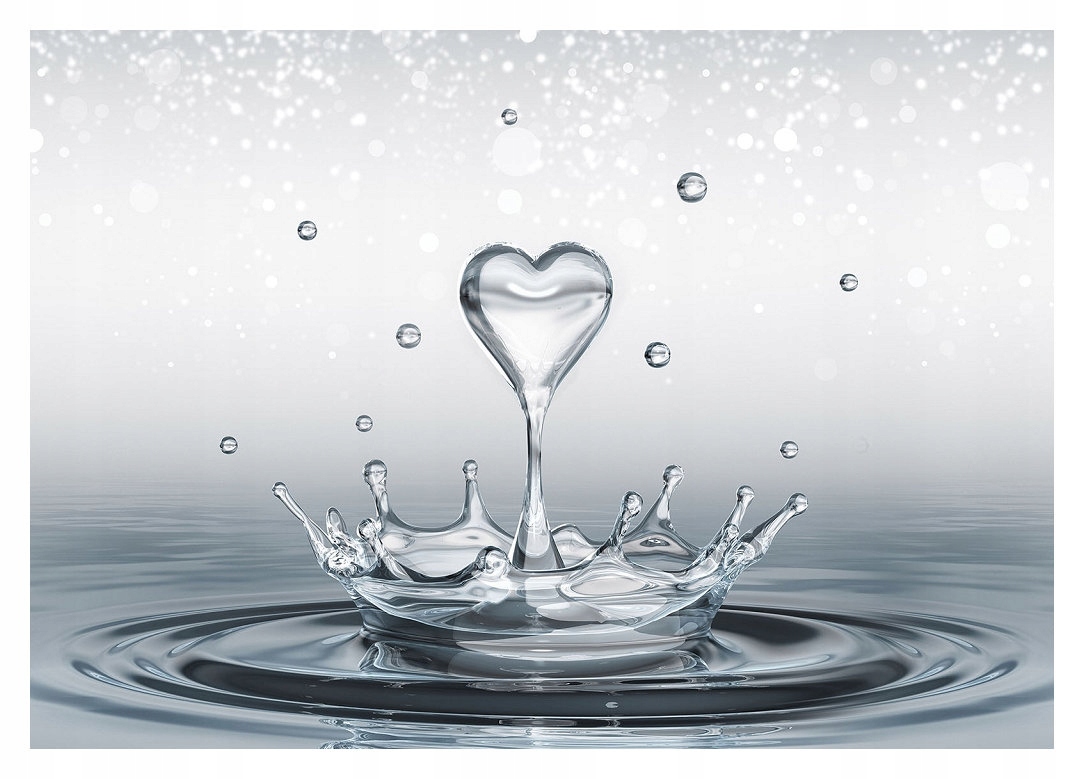 Vliesová fototapeta Kapka Vodní srdce Elegie jemnost 208x146 lepidlo
