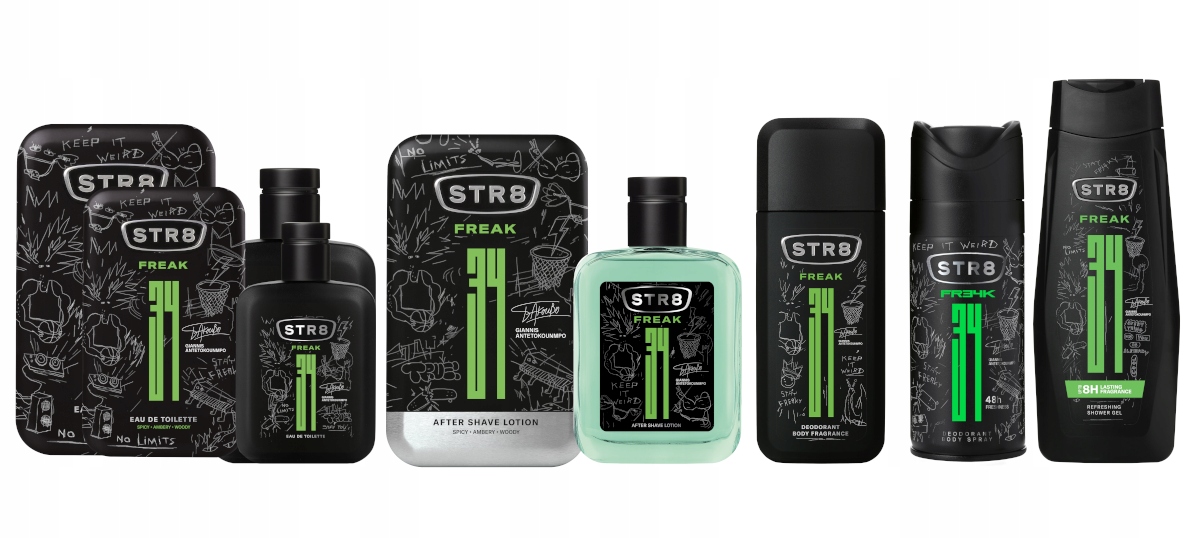 STR8 FREAK ZESTAW XXL EDT100ml+ASL100ml+ DNS75ml+SPRAY+ŻEL400ml