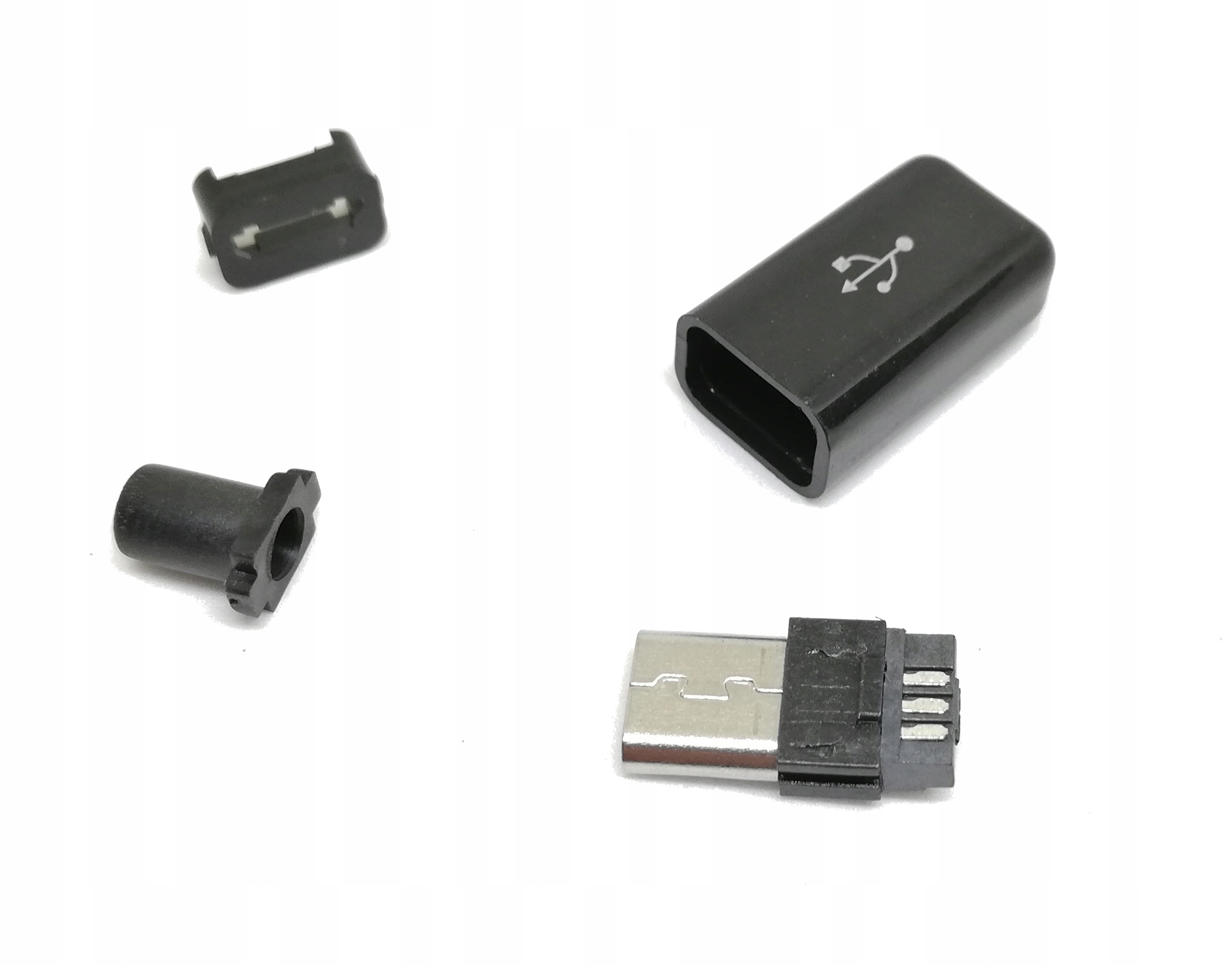 

Wtyk micro Usb microusb typ B na kabel czarny