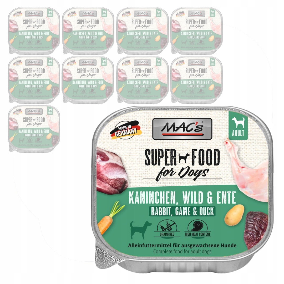 MAC's Bezobilné Vlhké Krmivo pro psy 10x150 g s králíkem jelenem a kachnou