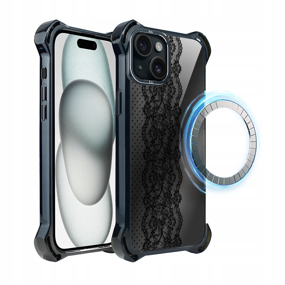 Pouzdro pro iPhone 15 Plus Ibizu DropGuard Ultra s MagSafe, ozdobná krajka