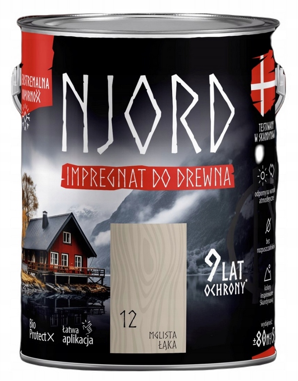 Impregnat do elewacji drewnianych Njord 5l Mglista Łąka Ekstremalna Ochrona