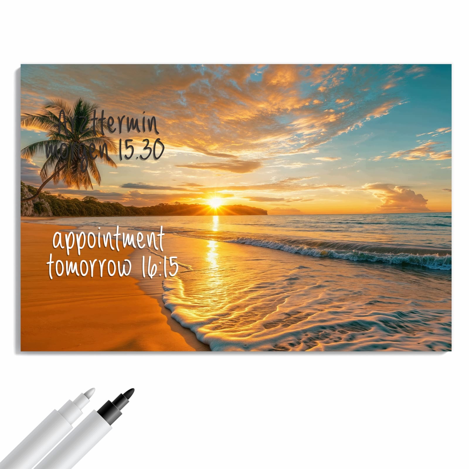 Magnetická tabule Západ slunce Pláž 60 × 40 cm