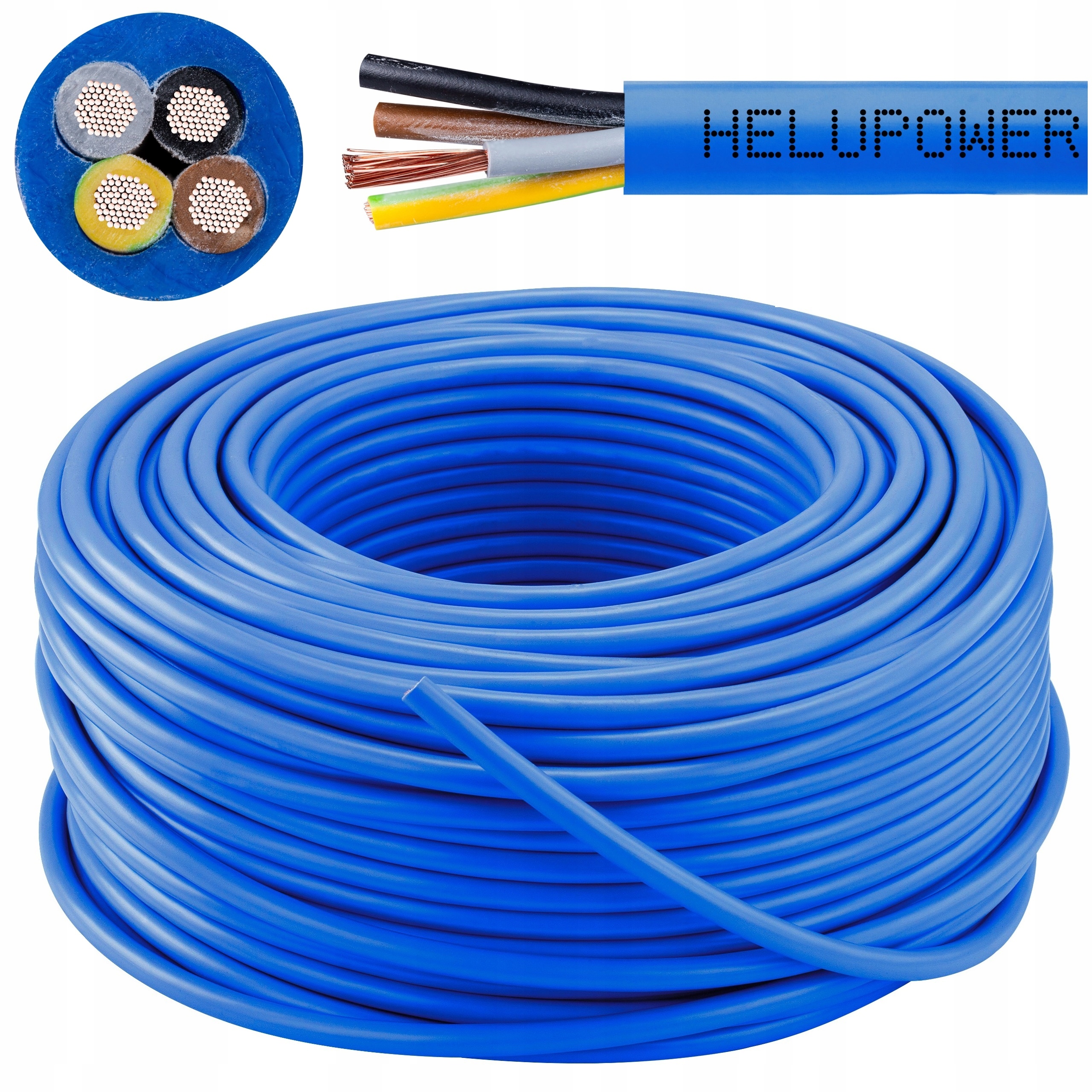 Kabel przewód do pomp głębinowych Helupower Aquatic 4x1,5 wody pitnej 200m