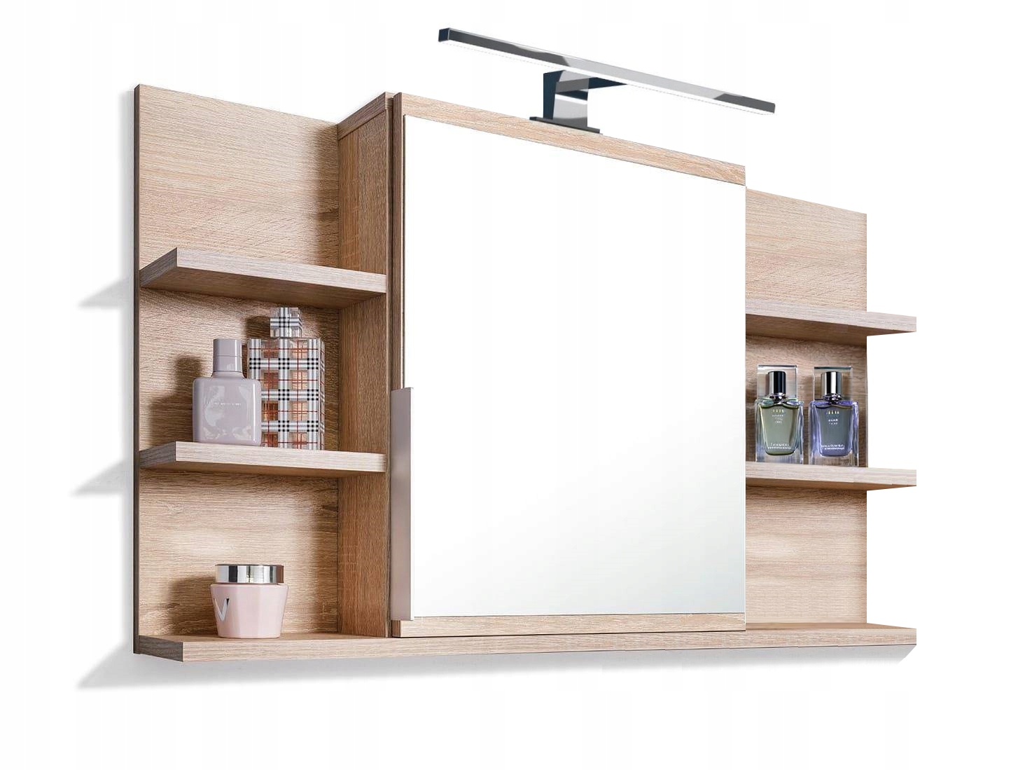 Kúpeľňová skrinka dub sonoma 80x50 cm 6 políc Led osvetlenie zrkadlo