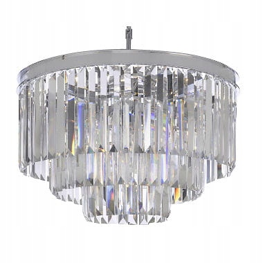 Kryštálový luster Lampa Hereford Chrome 50 CM 8xE14 Sklo Art Deco Chrom