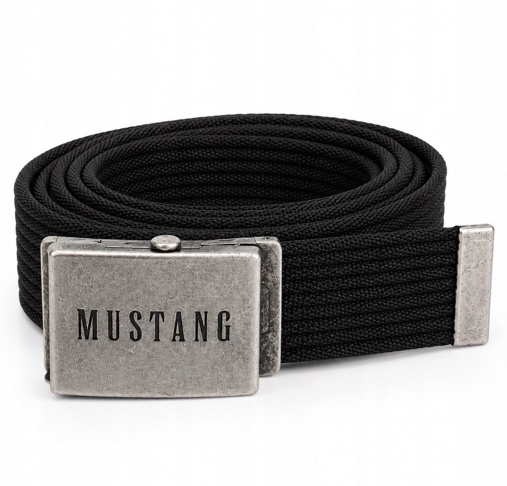Pánský Ke Kalhotám Pásek Mustang Antracit s popruhy, upínací, celková délka: 124 cm