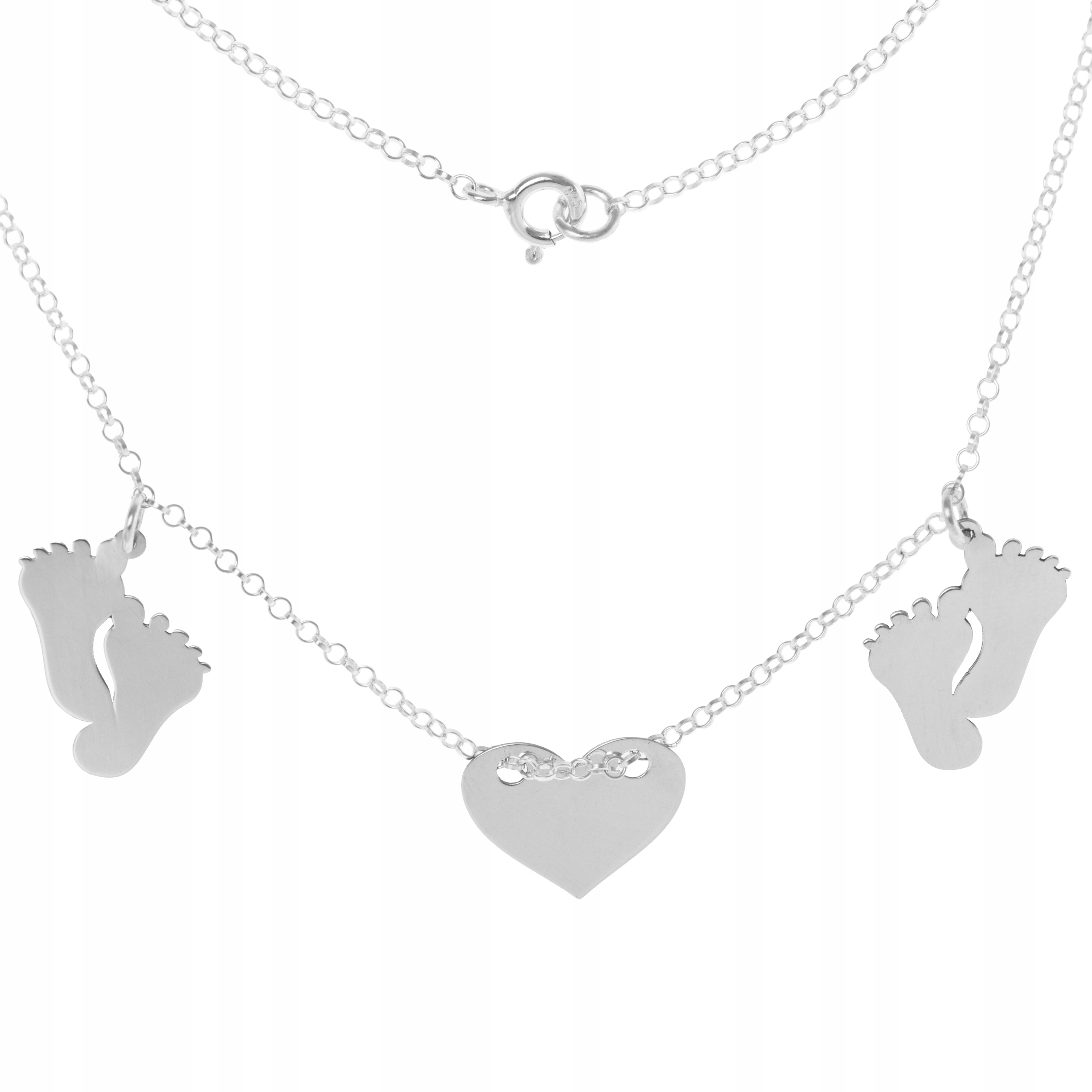 Stříbrný náhrdelník srdce s nožičkami Gravírování