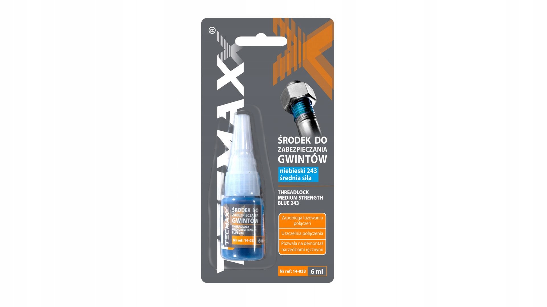 

Tecmaxx 14-033 zabezpieczanie gwintów średni 6ml