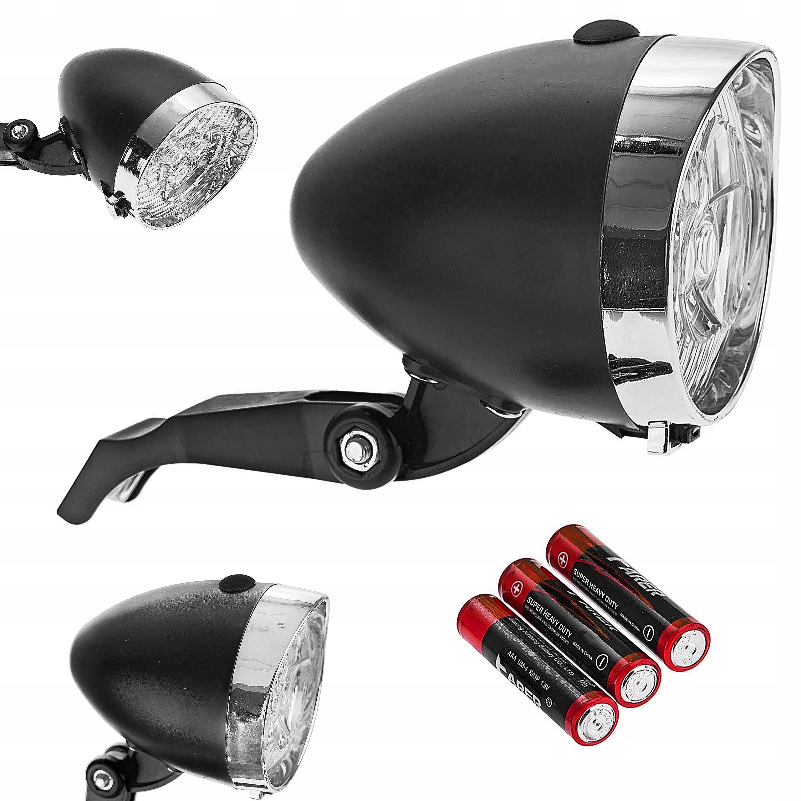 

Lampa przednia /bateryjna/ Retro 3 Led JY-592 czar