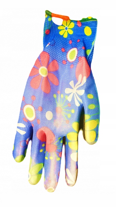 10x RĘKAWICZKI OGRODOWE RĘKAWICE DAMSKIE W KWIATKI Model Dalia