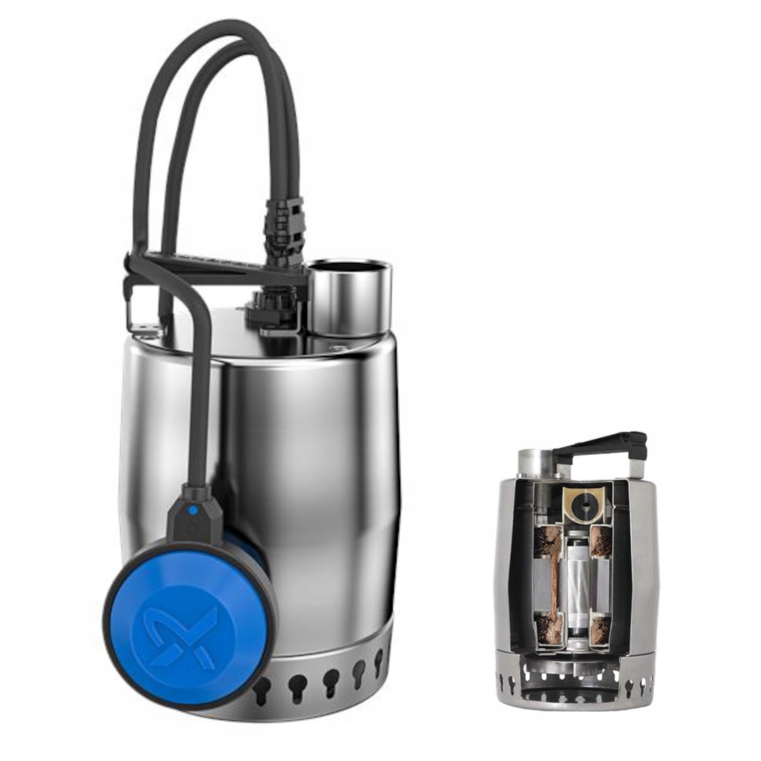 Ponorná Pumpa Pro Zahradu, Špinavou Vodu, Septik, Plovák, Ocelová Grundfos, 480 W