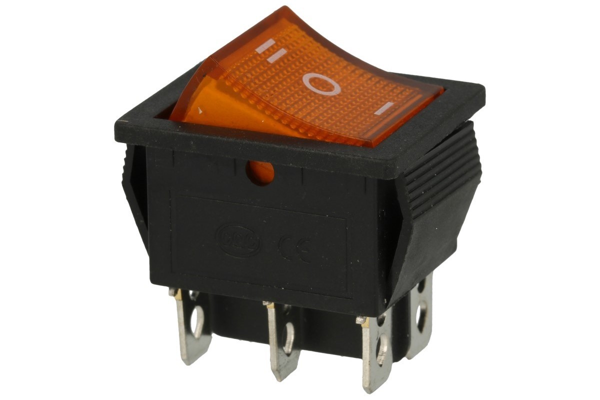 

Przełącznik on-off-on, żółty, duży 230v