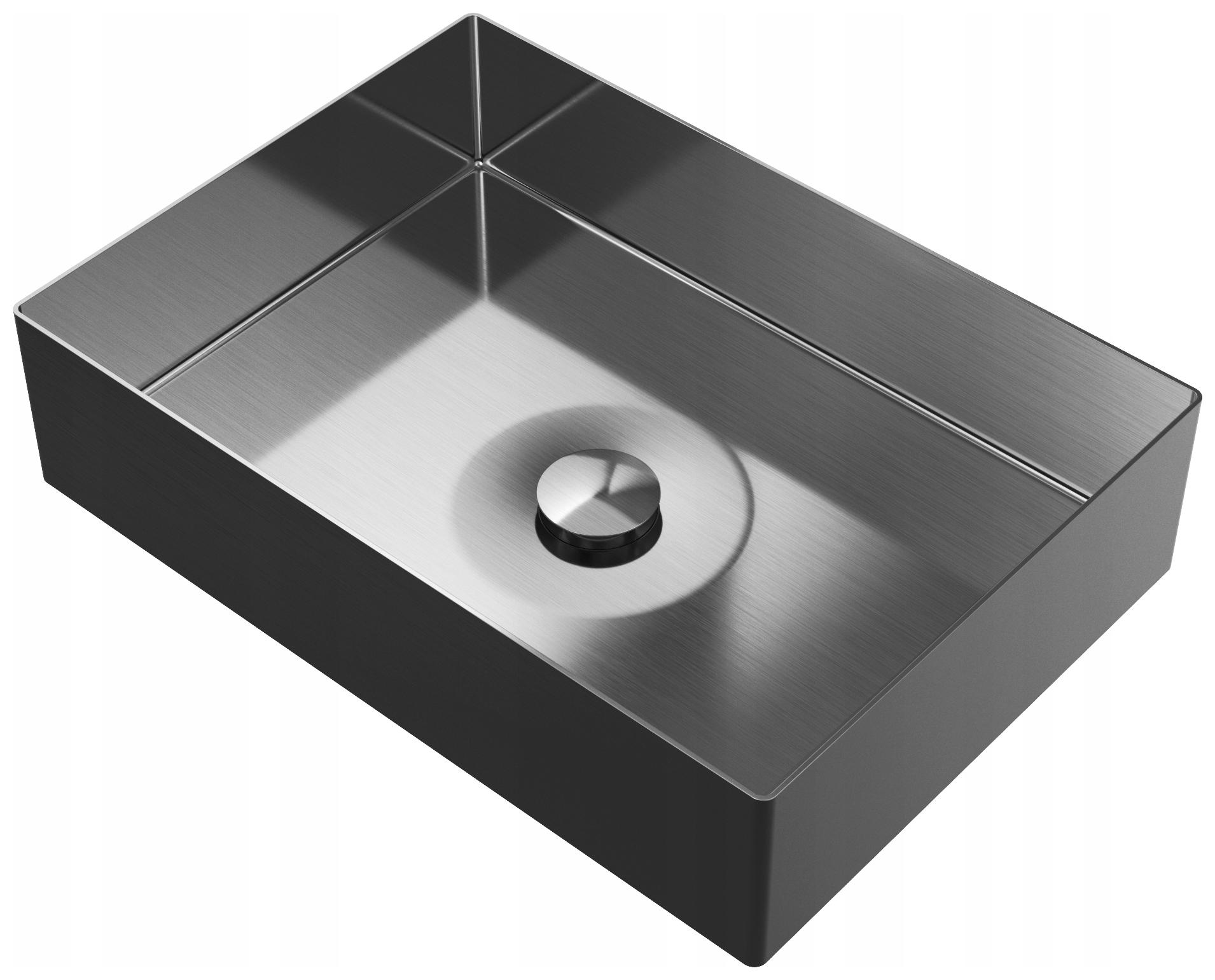 Oceľová Umývadlová Doska Obdĺžniková Čierna Kúpeľňová Zátka Klikklak Laja