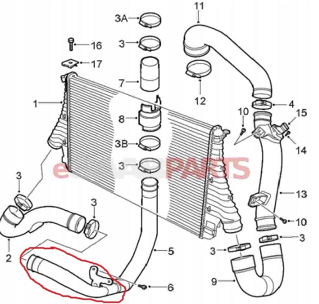 rohr dolot Schlauch luft intercooler SAAB 9-3 93 b207 1.8t 12786560