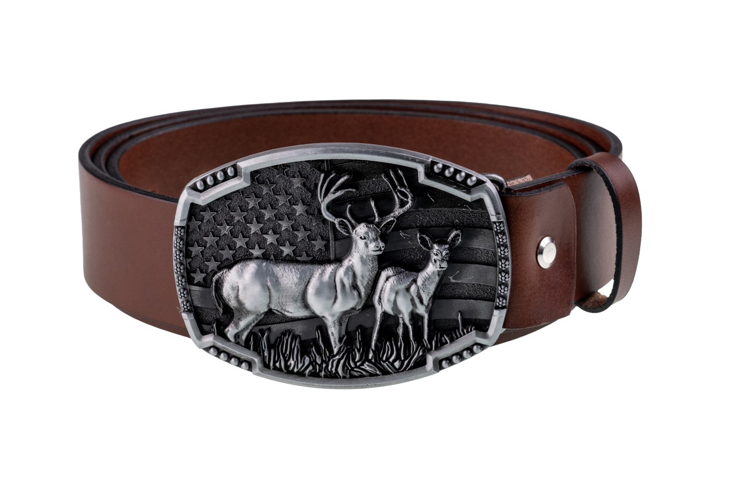 Kožený opasek Bór Hunter Elegance America I Silver 115