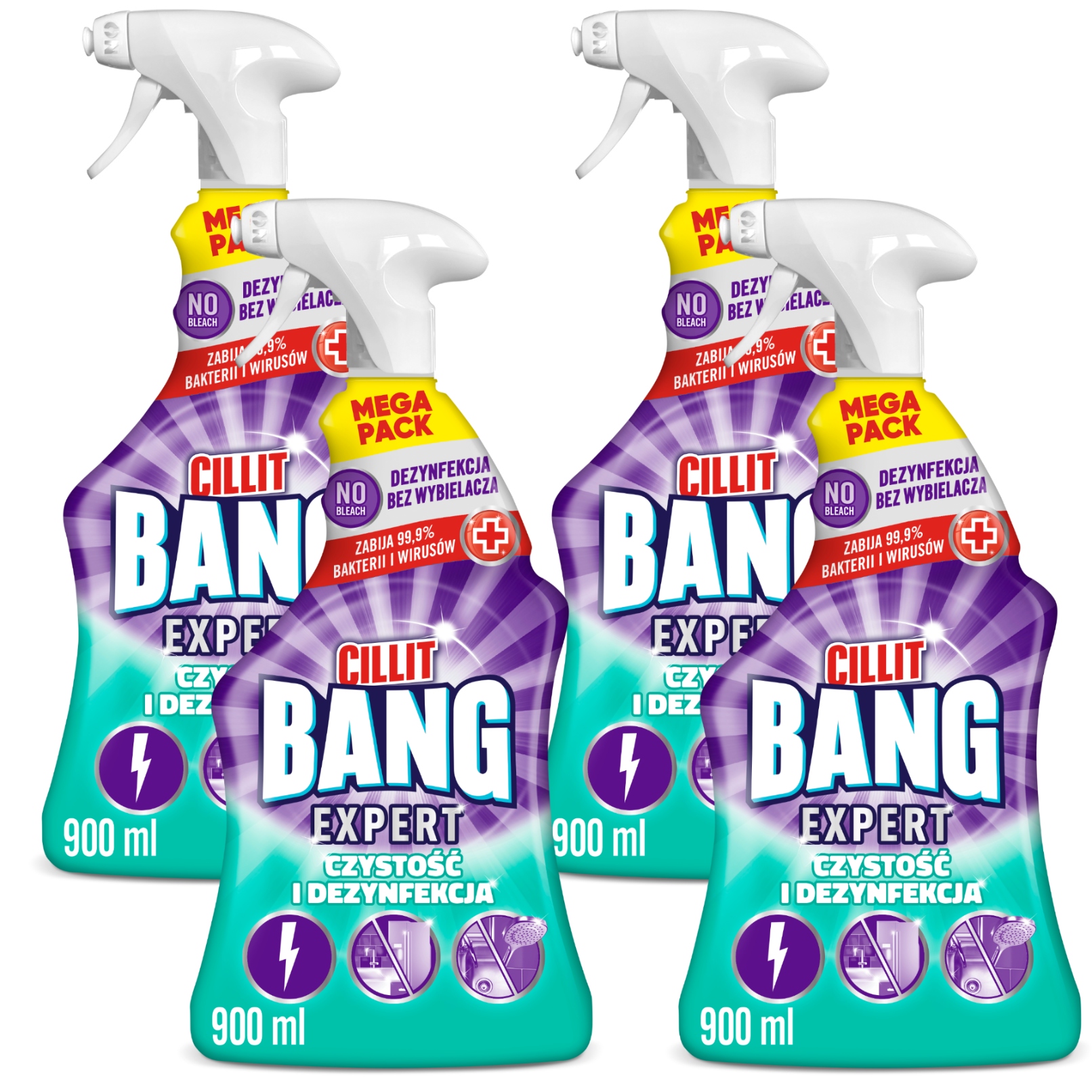 Levně Cillit Bang Čisticí Prostředek Na Povrchy, Čistota A Dezinfekce 4X 900 ML