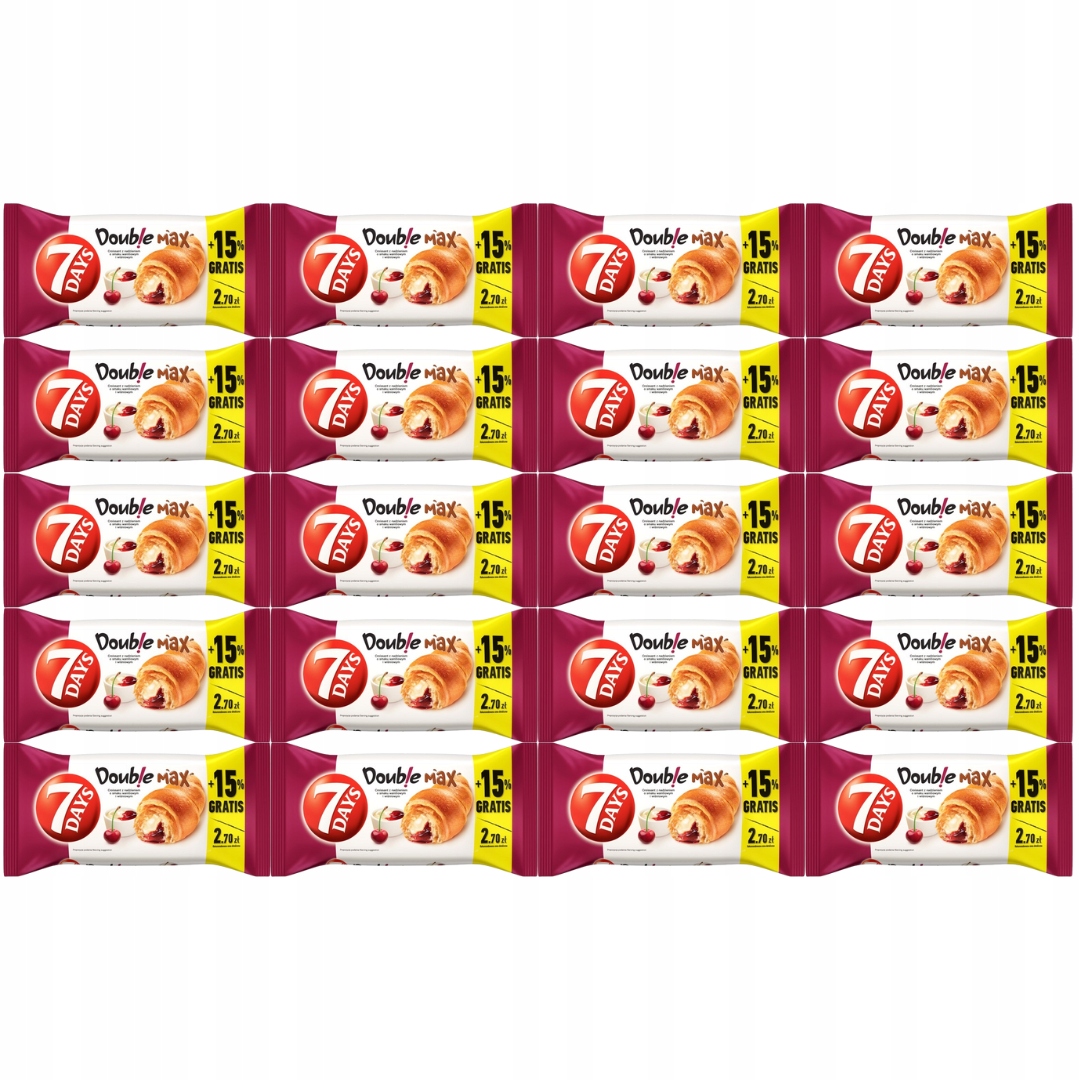 Levně 7 Days Doub!e Max Rohlíček s vanilkovou a třešňovou náplní