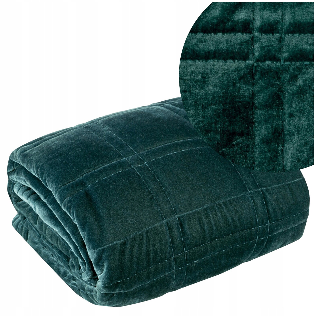 Přehoz na postel Prošívaná Velurový 170x210 KRISTIN2 Tmavá Máta