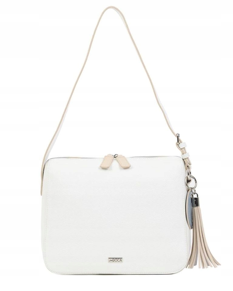 DOCA BIAŁA TOREBKA DAMSKA NA RAMIĘ LOGO EKO SKÓRA