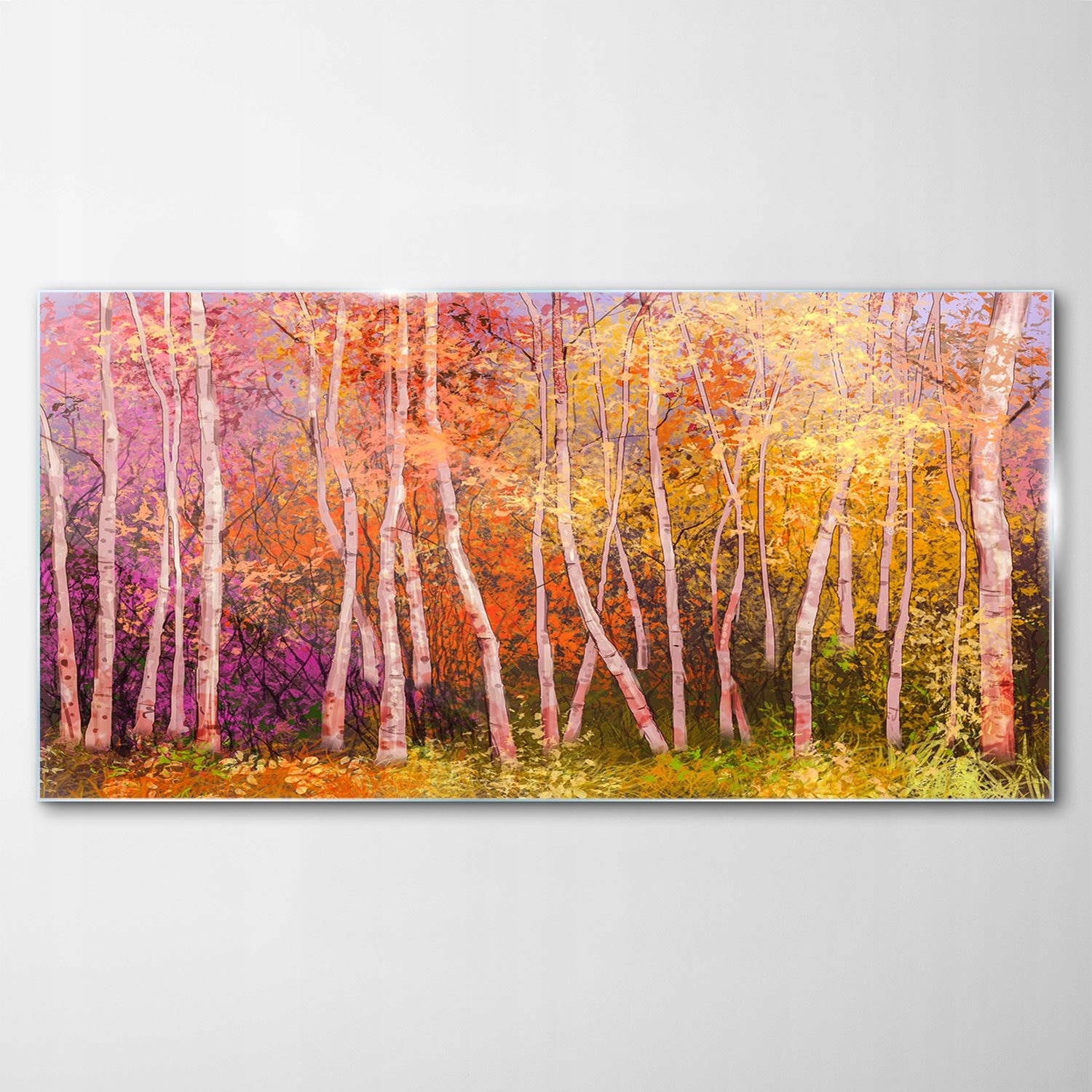 Skleněný obraz Dekor Krajina Podzim Stromy 120x60