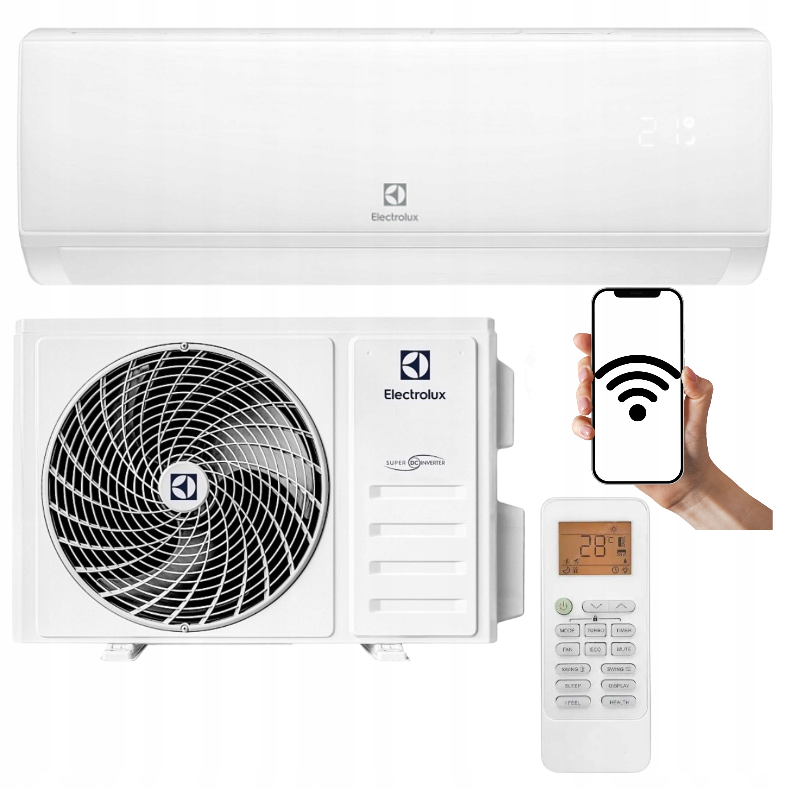 Nástenný klimatizátor Electrolux Hel 3,4 kW 40 m2 WiFi Domáca Klimatizácia