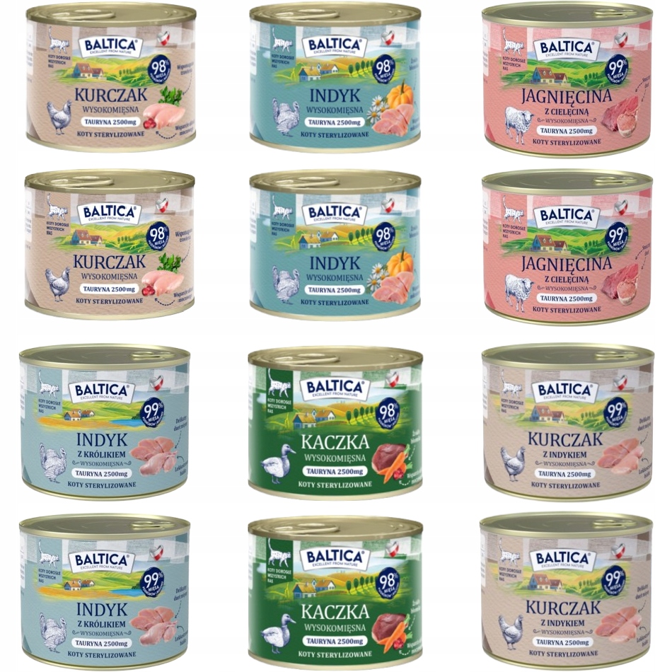 Baltica Smaki Regionów Mokra Karma dla Kota MIX 12x 185g Bezzbożowa