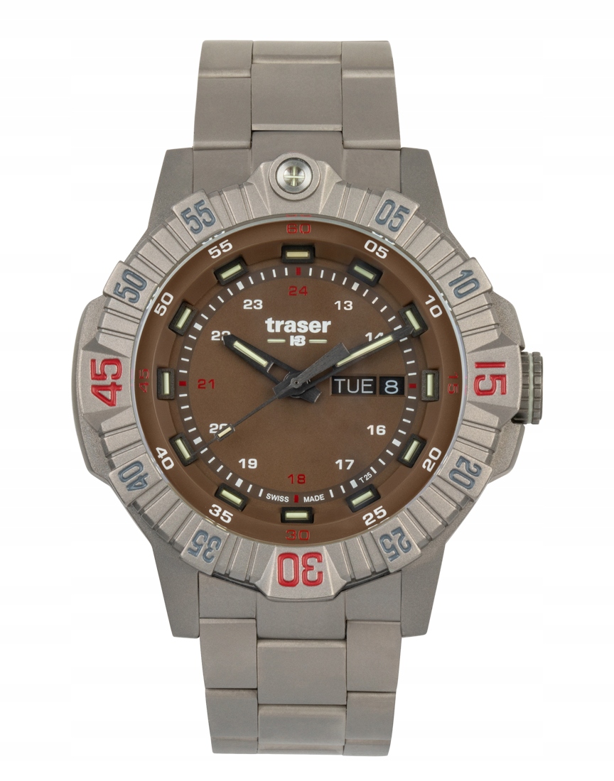 Nový Originální Pánské Hodinky Traser TS-110668 šedý P99+gravírování titan