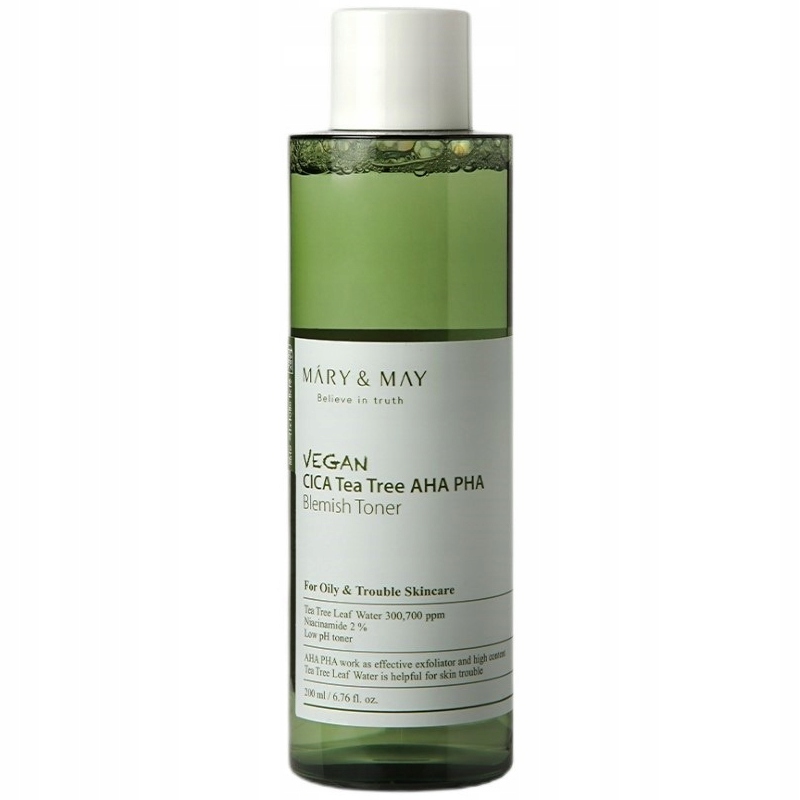 Mary&May Tonikum pro problematickou pleť Vegan Cica Tea Tree Zklidňující 200 ml