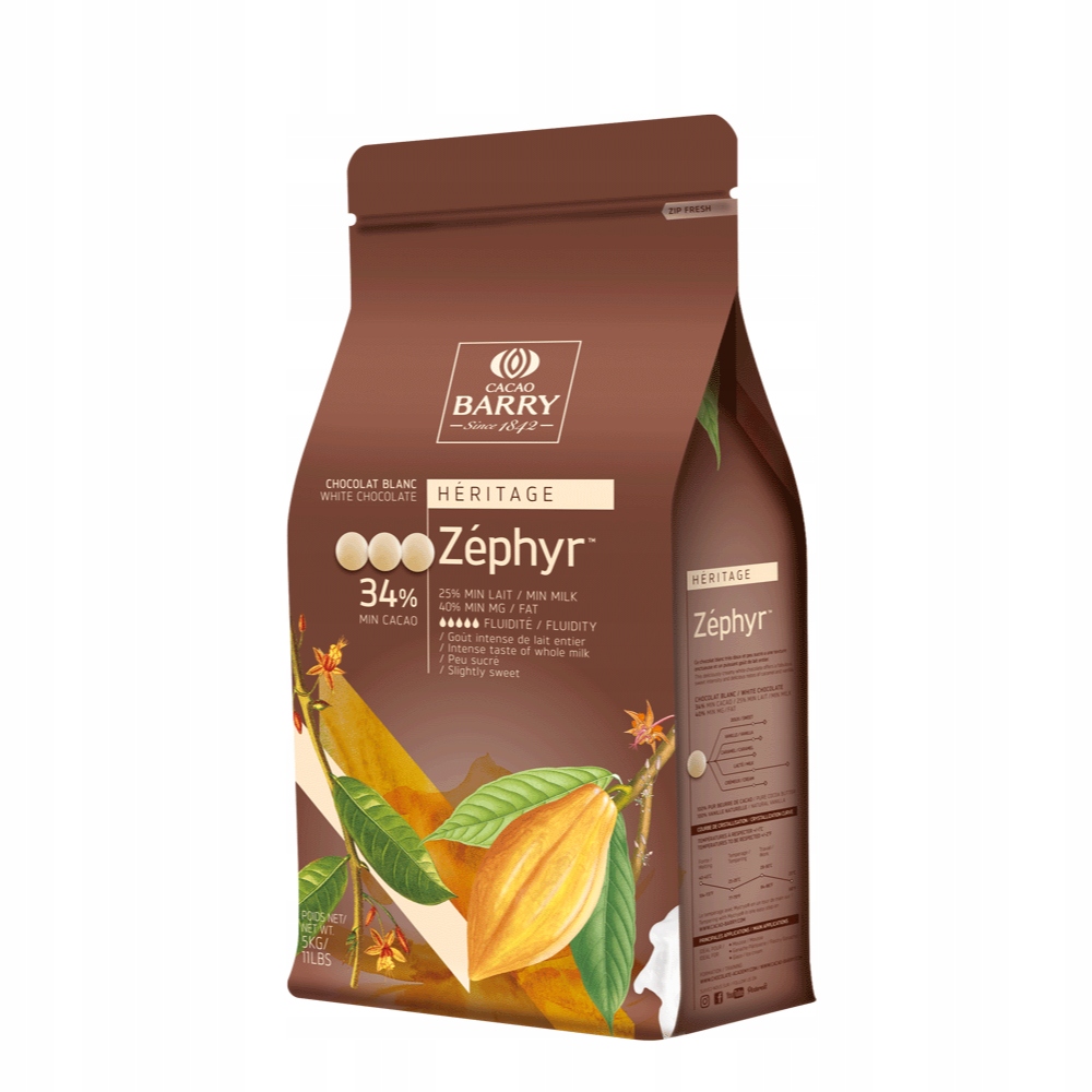 Levně Cacao Barry čokoláda bílá Zephyr 5 kg
