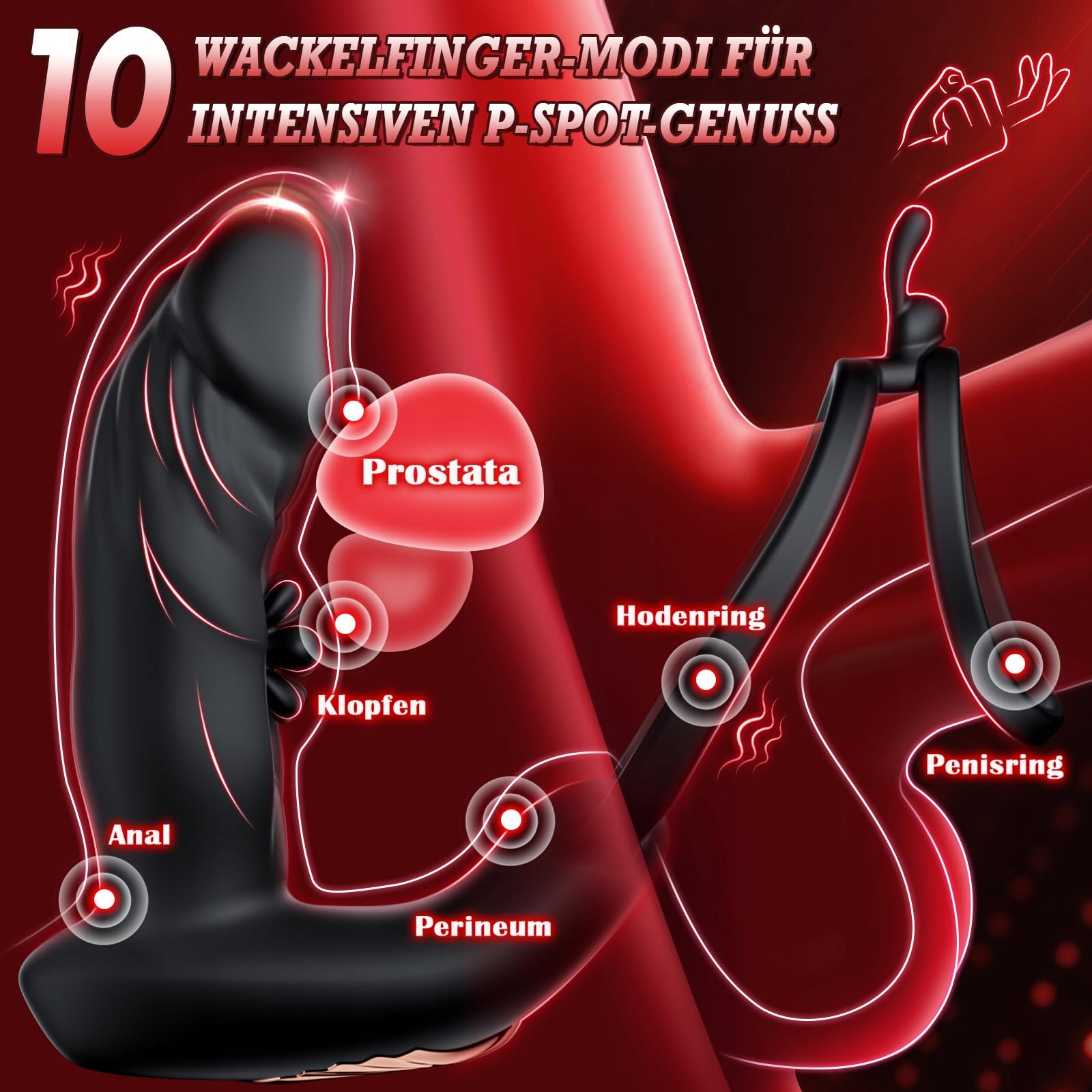 ANALPLUG Wibrator Analny Silikonowy Z 10 Trybami Dla Mężczyzn — miniatura 2