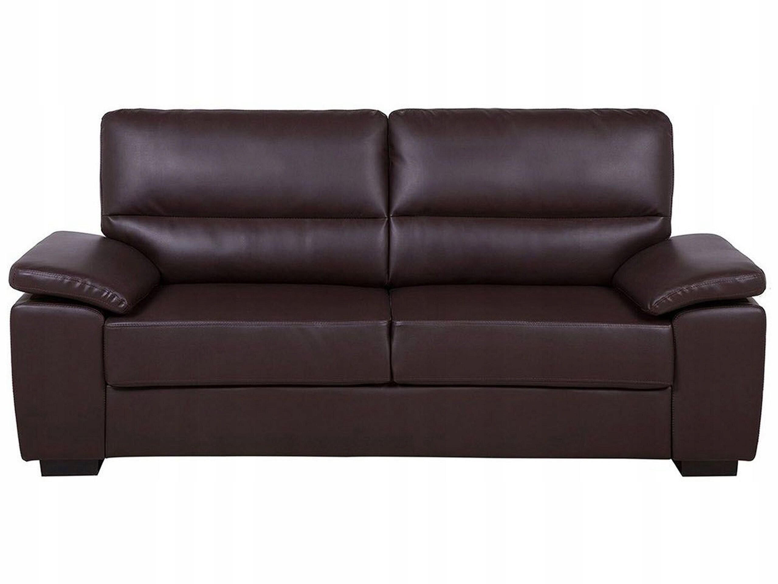 Sofa kanapa trzyosobowa ekoskóra brązowa