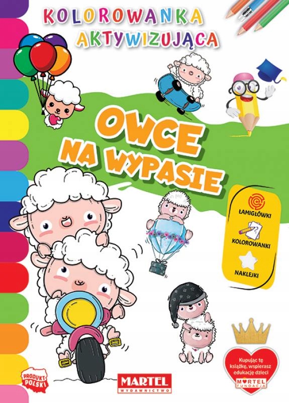 Kolorowanka z naklejkami. Owce na wypasie