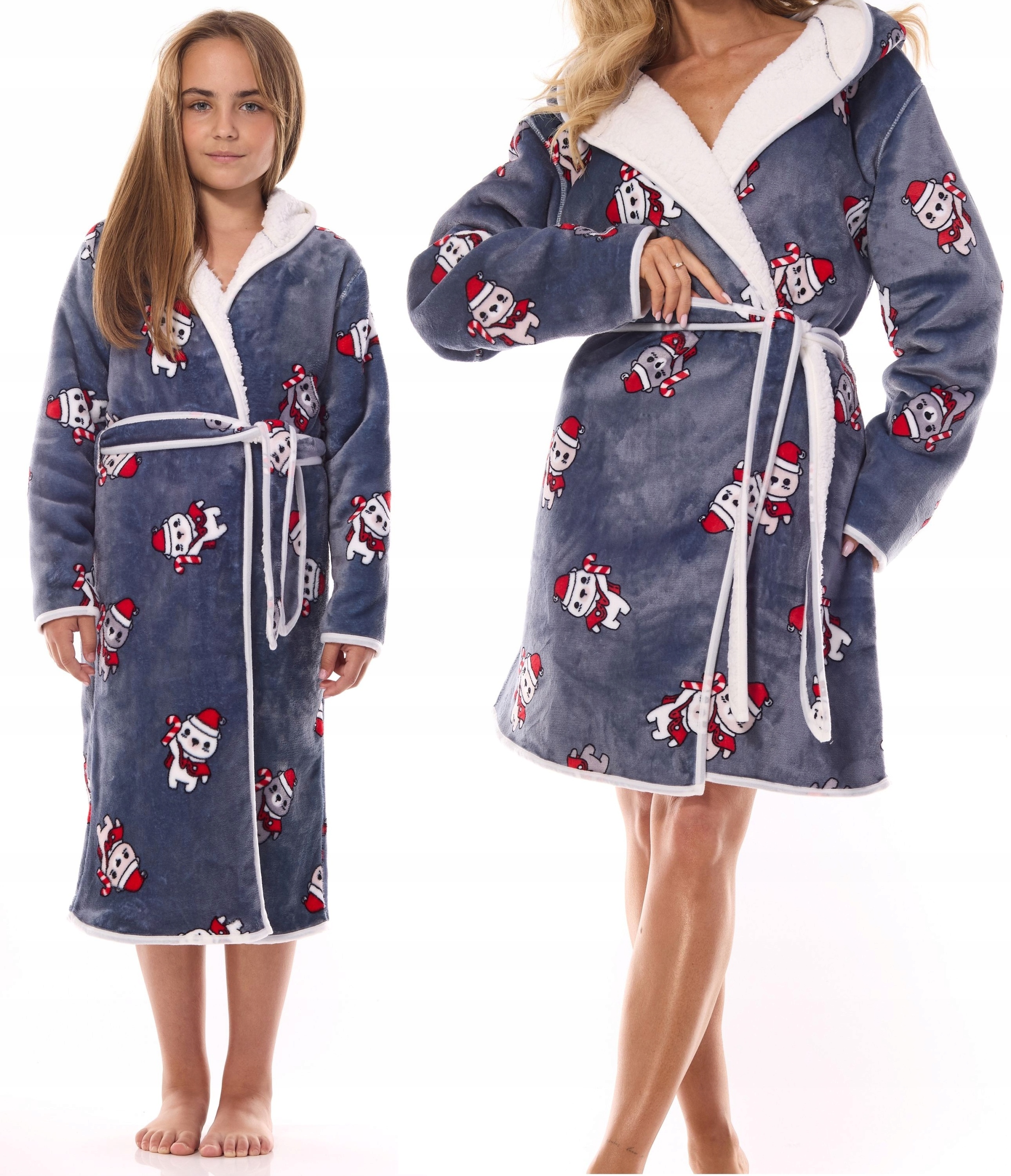 ПУХОВЫЙ ТЕПЛЫЙ ПРИЯТНЫЙ ХАЛАТ С КАПЮШОНОМ ДЛЯ ДЕВОЧЕК