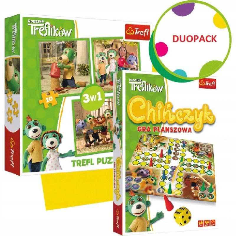 

Trefl Duopack Puzzle Trefliki 3w1 Chińczyk