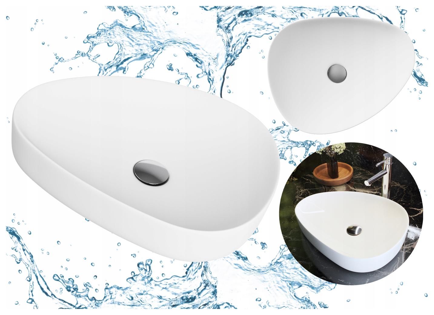 Asymetrická kúpeľňová umývadlová doska Royal biela