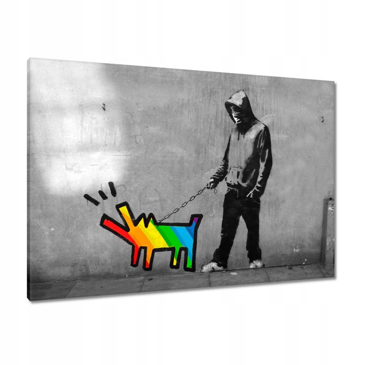 Obrazy 100x70 Banksy Duhový pejsek