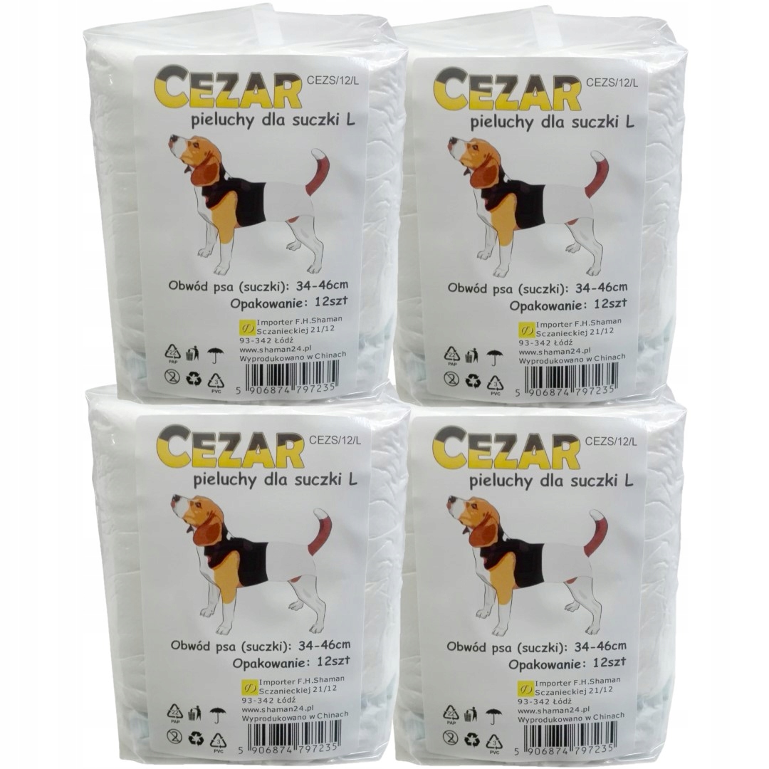 

Cezar Pieluchy pampersy dla psa suczki 48 L 34-46