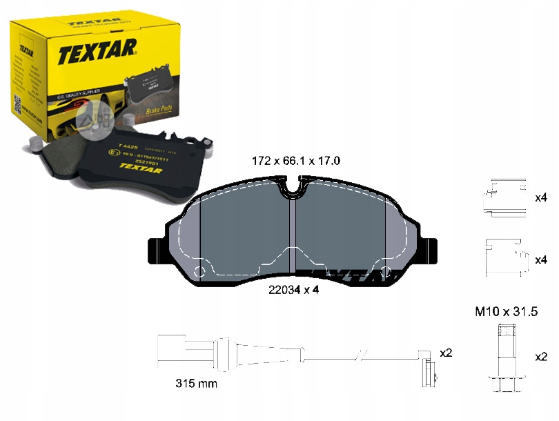 Sada Brzdových Destiček Textar MDB3719 T2395