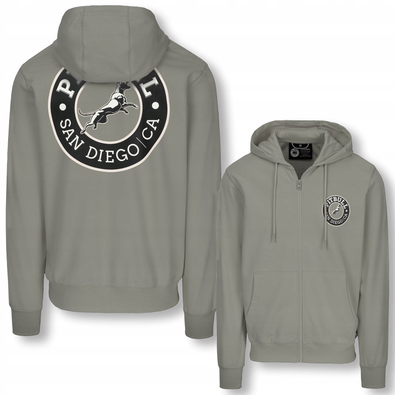 Pánská Rozepínací mikina s kapucí Pitbull Pohodlná s potiskem San Diego Ca