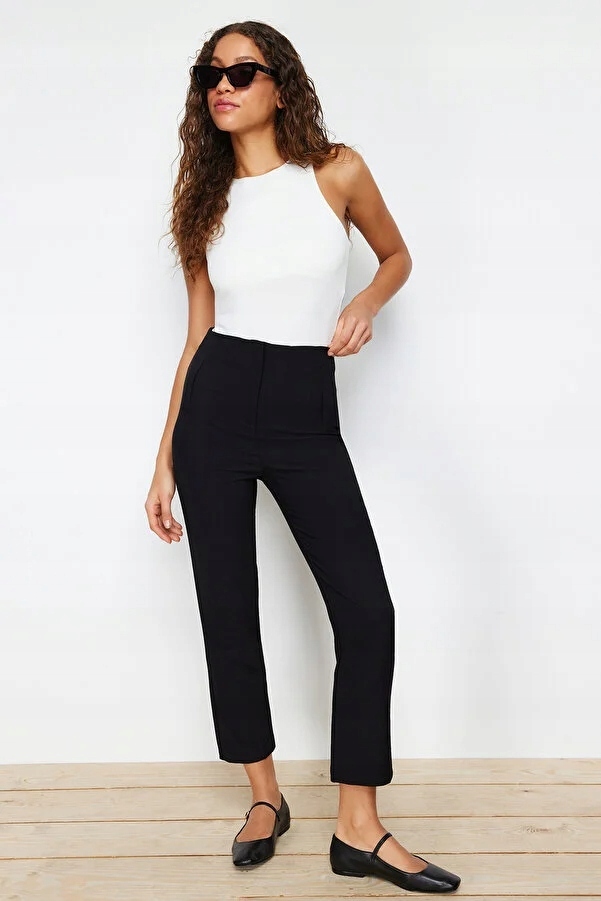 TRENDYOL 42 XL CZARNE ELEGANCKIE SPODNIE J20848